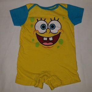 Spongebob Squarepants yellow & blue shorts onesie
